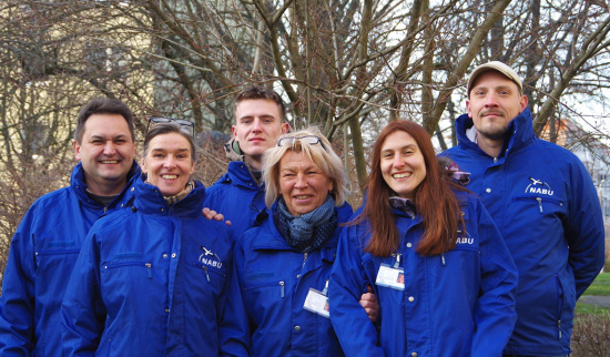 Das NABU-Werbeteam im Partheland (v. l. n. r.): René Gewalt, Ricarda Georgi, Max Lohse, Melanie Sengebusch-Ernicke, Julia Grosser und Robert Brendel. Foto: Ina Ebert